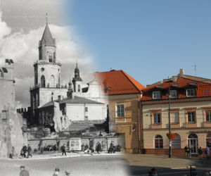 Lublin - plac Łokietka z Bramą Krakowską i Wieżą Trynitarską