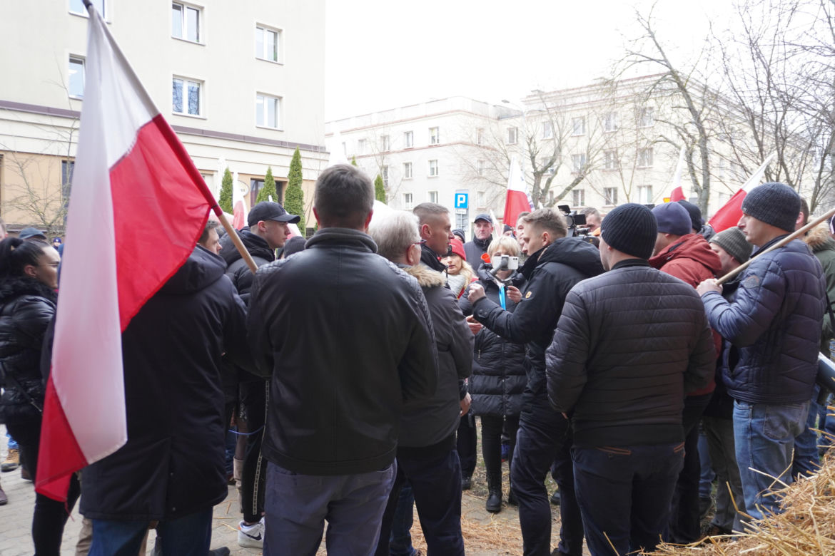 Protest rolników w Białymstoku. Przemarsz ulicami miasta 4 marca