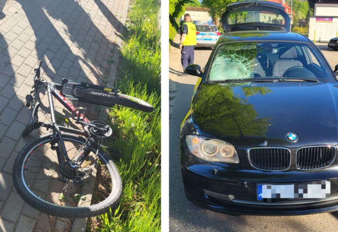 7-latek wjechał pod BMW! Groźny wypadek pod Słupskiem