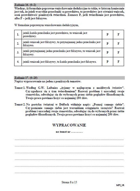 Matura próbna 2020 - filozofia