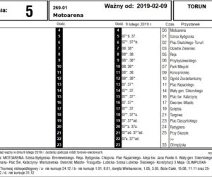 Rozkłady jazdy tramwajów - 9 stycznia