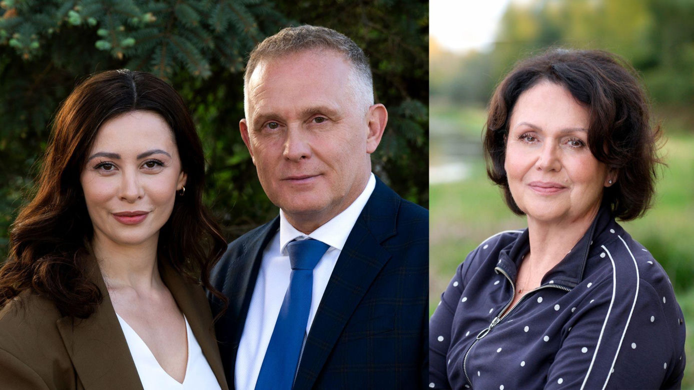 M jak miłość. Joanna (Dominika Sakowicz), Artur Rogowski (Robert Moskwa), Marysia (Małgorzata Pieńkowska)