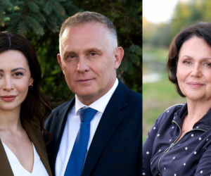 M jak miłość. Joanna (Dominika Sakowicz), Artur Rogowski (Robert Moskwa), Marysia (Małgorzata Pieńkowska)