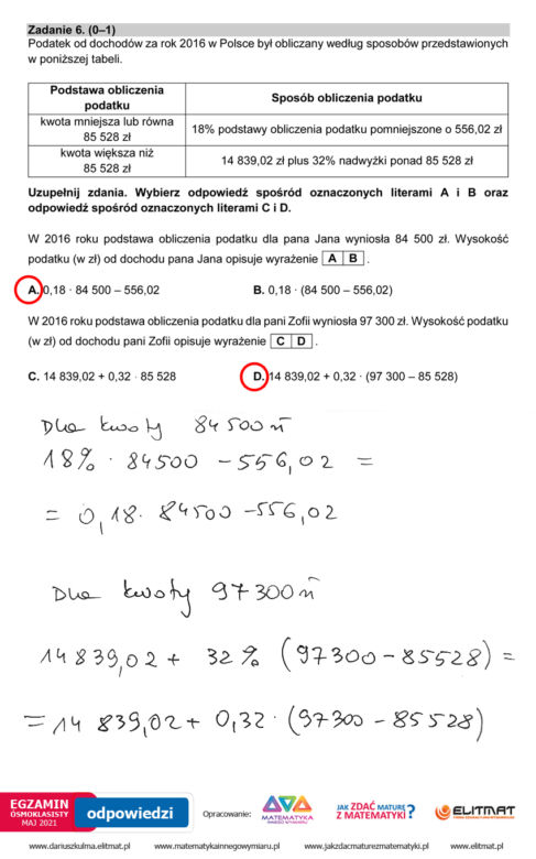 Egzamin ósmoklasisty 2021 matematyka