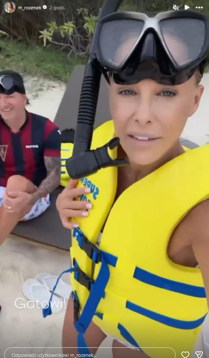 Małgorzata Rozenek i Radosław Majdan nurkują  Malediwach