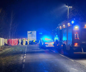 Tragedia pod Płońskiem. DK50 zablokowana po zderzeniu ciężarówki i osobówek. Jedna osoba nie żyje