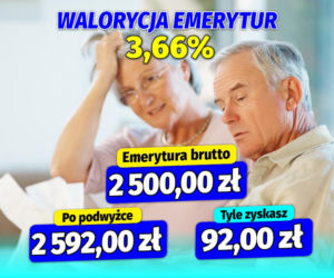 Waloryzacja  emerytur 3,66  procent