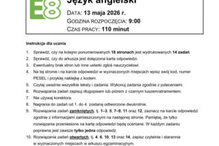 Egzamin ósmoklasisty 2026 angielski: Arkusze CKE i odpowiedzi - sprawdź, czy zdałeś! 13.05.2026