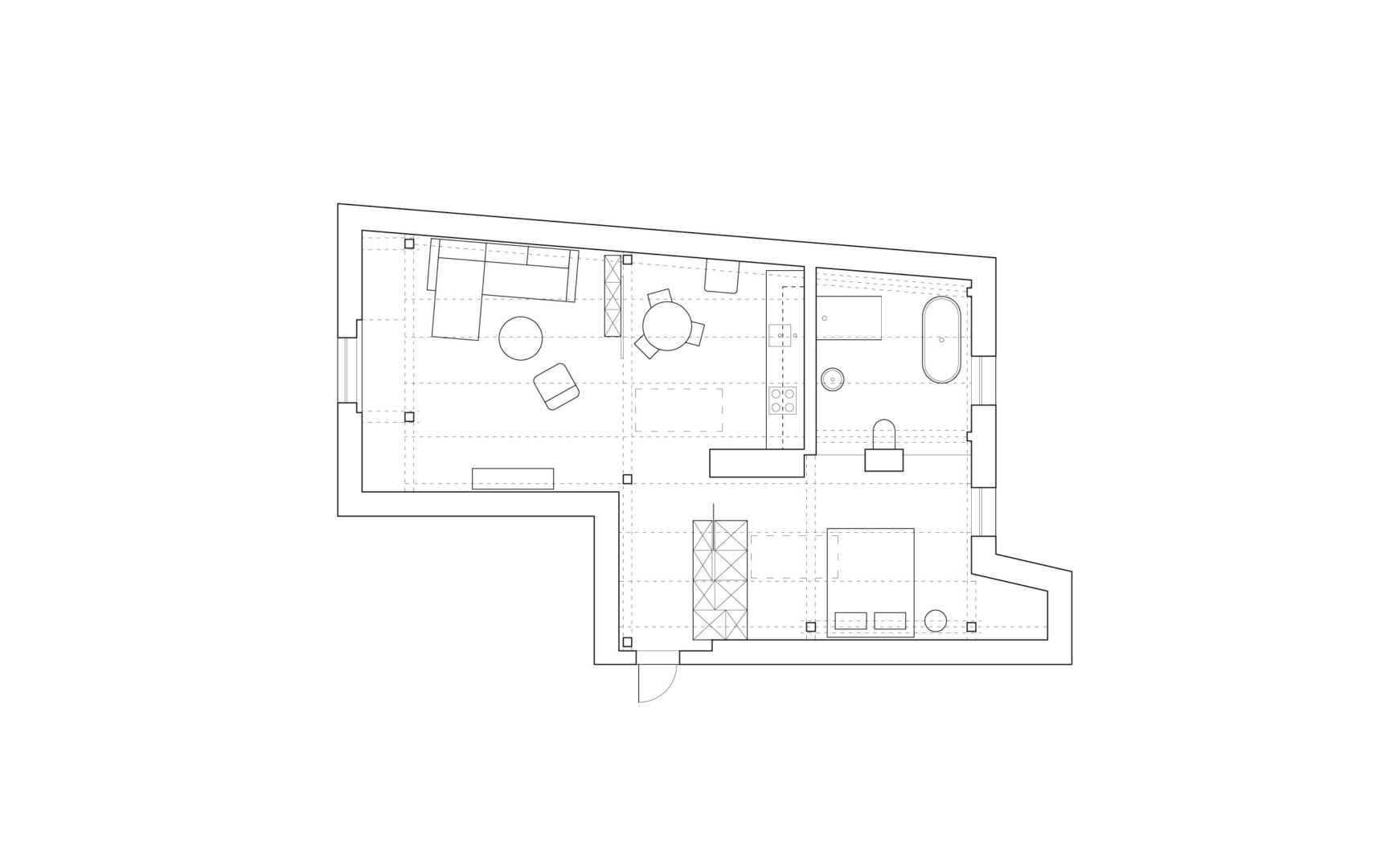 Mieszkanie na poddaszu. Projekt - Grzegorz Layer