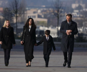 Marta Kaczyńska z rodziną w Krakowie podczas Obchodów 16. rocznicy katastrofy smoleńskiej