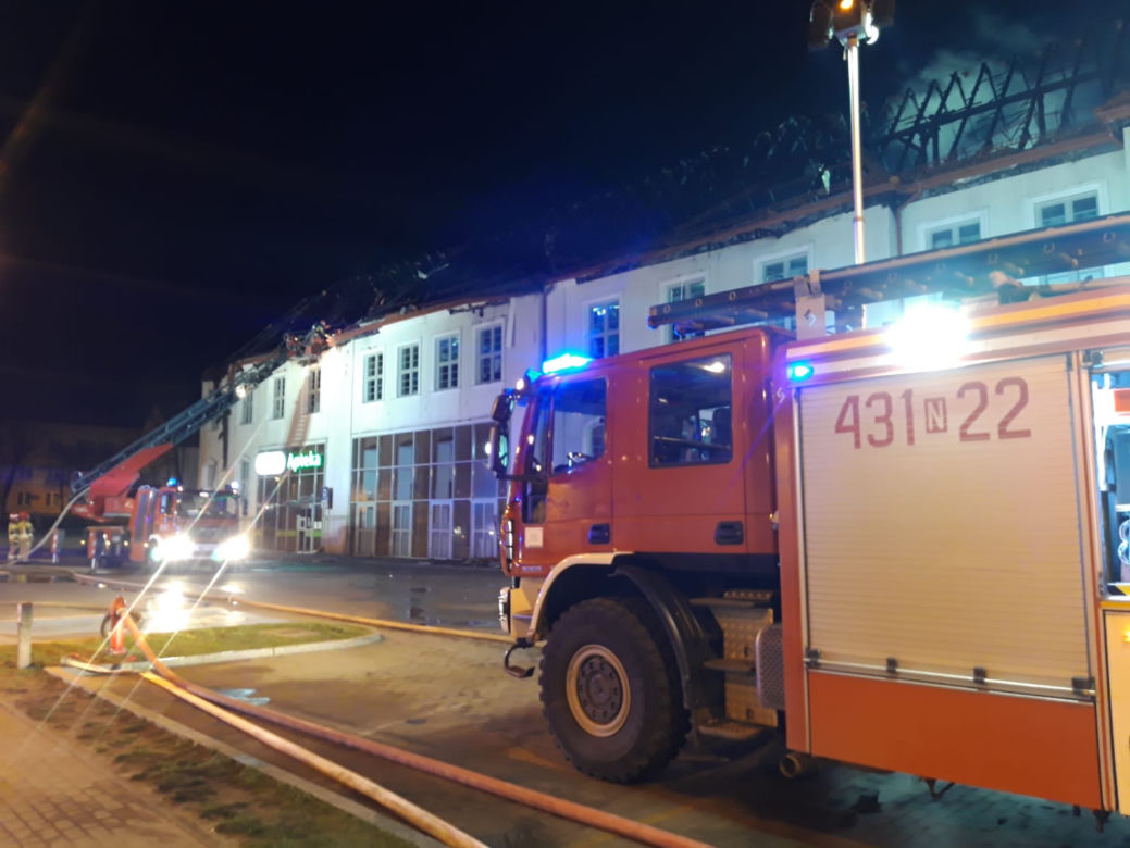 Pożar galerii handlowej w Ełku