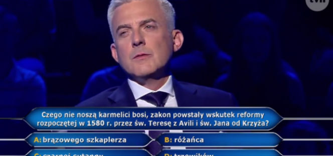 Karmelici bosi - czego nie noszą? Czy to buty? Pytanie o strój Karmelitów w Milionerach 