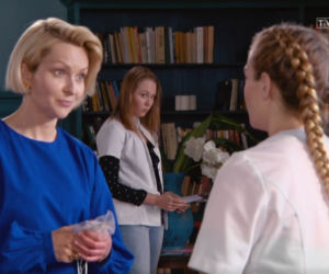 Barwy szczęścia odc. 2365. Bożena (Marieta Żukowska), Jowita (Magdalena Żak), Oliwka (Wiktoria Gąsiewska)