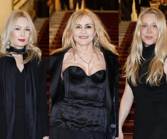 Warnke zasłonięta pod samą brodę, za to dekolt Olejnik żyje własnym życiem