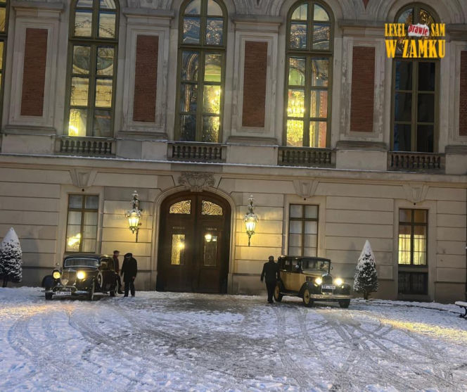 Plan filmowy w zamku w Pszczynie