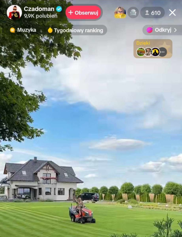 Czadoman po pracy zajmował się ogrodem!