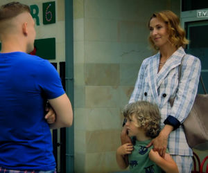 Barwy szczęścia, odcinek 2342, Hubert (Marek Molak), Beata (Anita Jancia-Prokopowicz), Grześ  (Noah Culbreth)