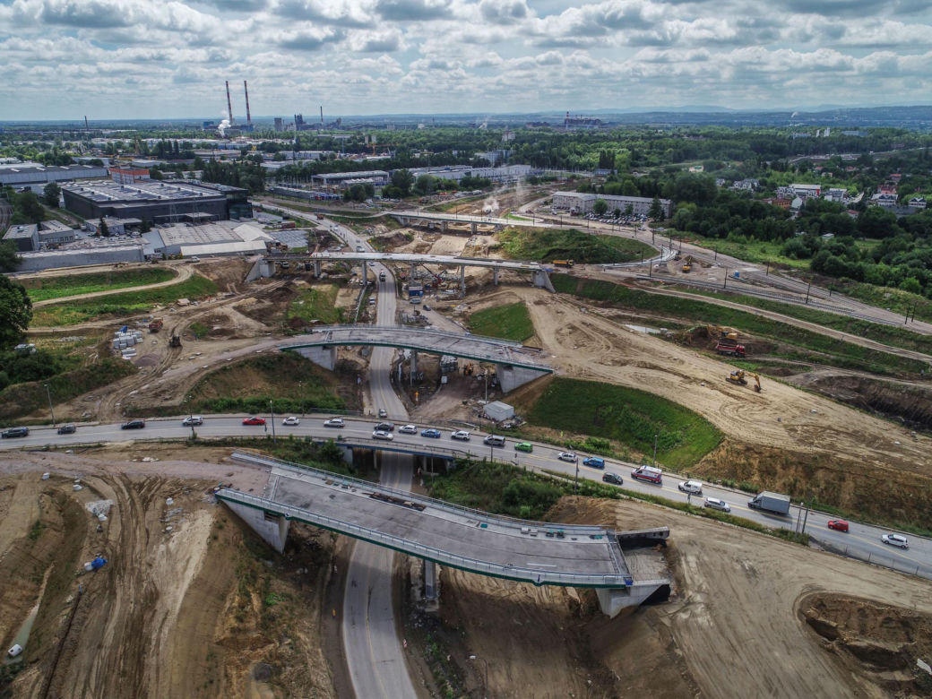 Zdjęcia z placu budowy S7 Kraków - Widoma, czerwiec 2024