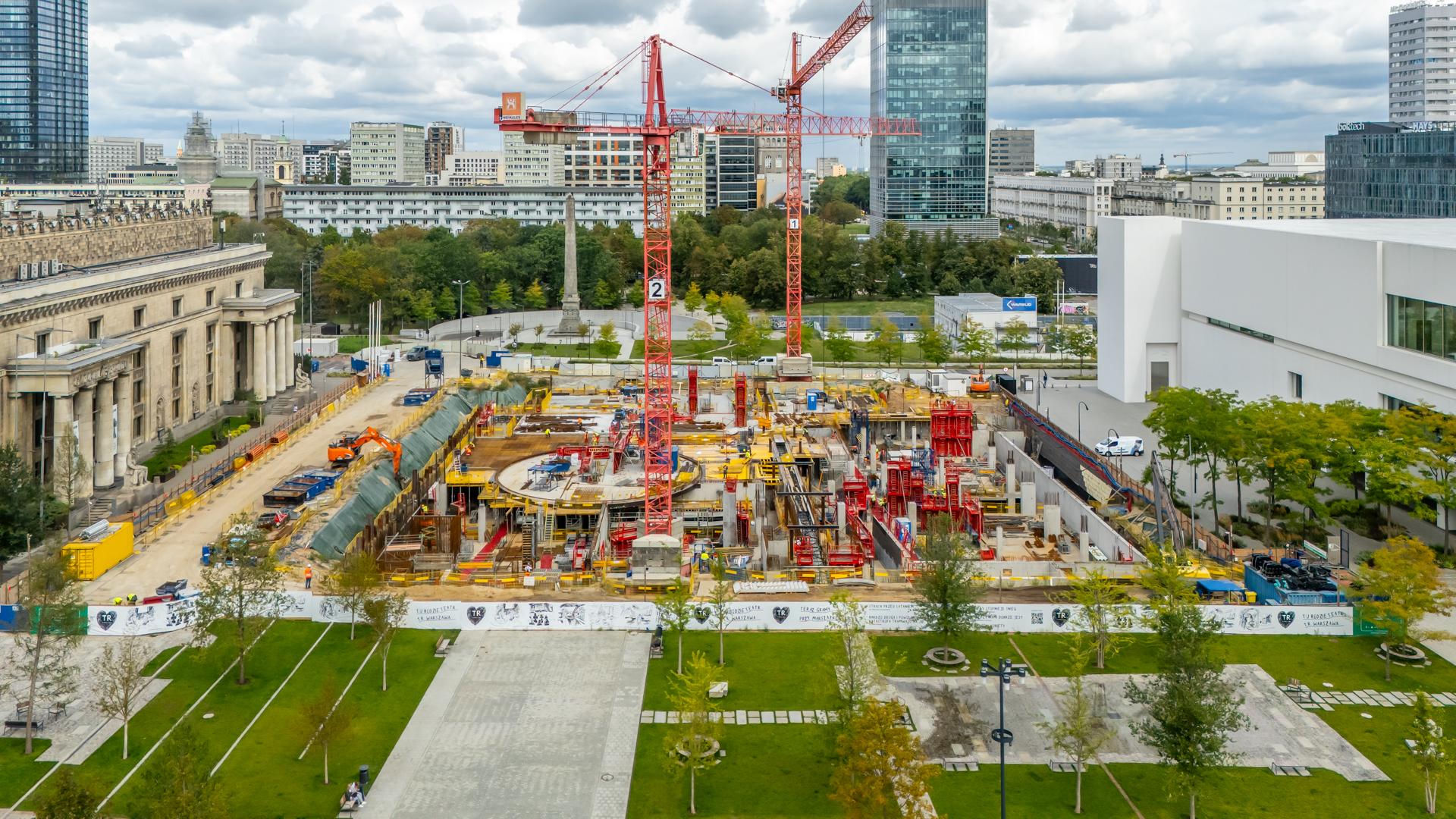 Budowa siedziby teatru TR Warszawa na Placu Defilad