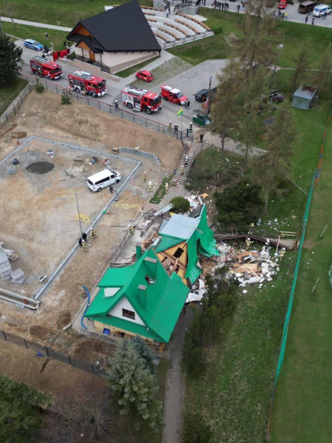 Budynek LKS Lubań Maniowy legł w gruzach