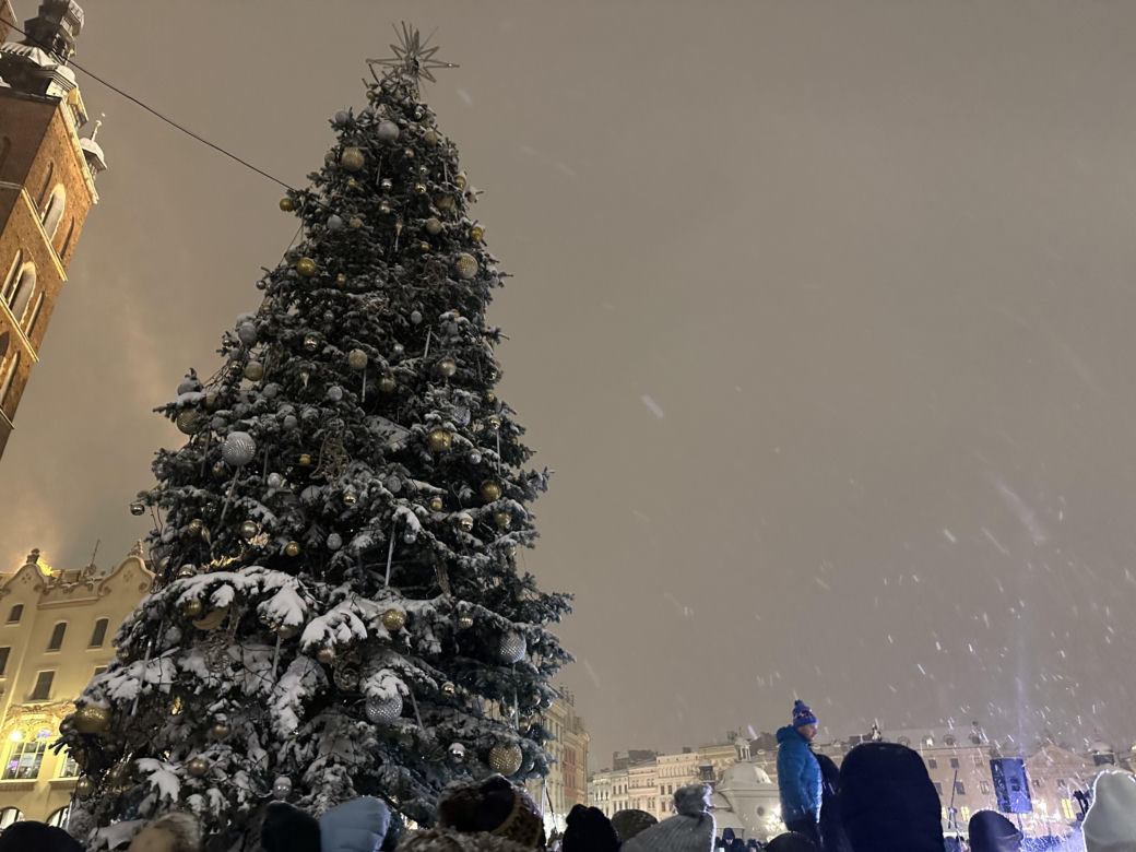 Choinka rozbłysła na Rynku Głównym. Tak wygląda Kraków w zimowej scenerii! 