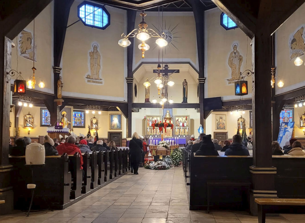 Pogrzeb górnika z kopalni Bielszowice