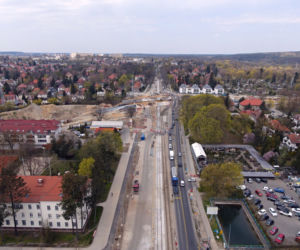 Budowa węzła Łękno - kwiecień 2021