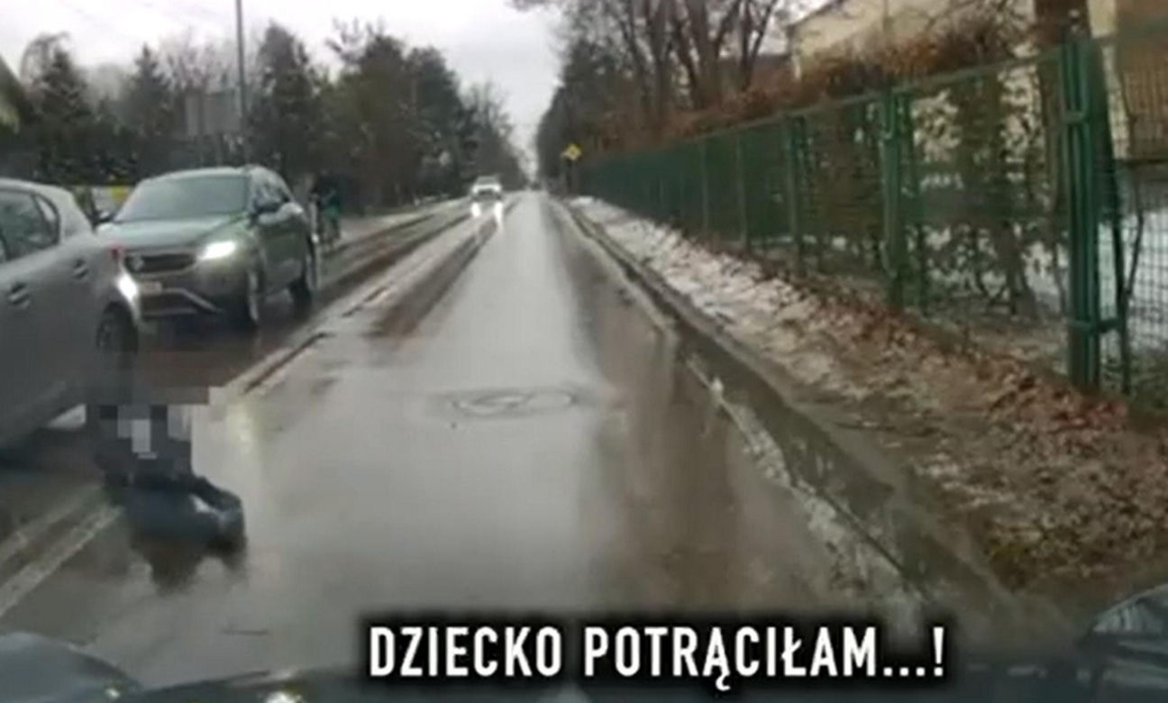 "Dziecko potrąciłam". Policja pokazała szokujące nagranie z Piaseczna