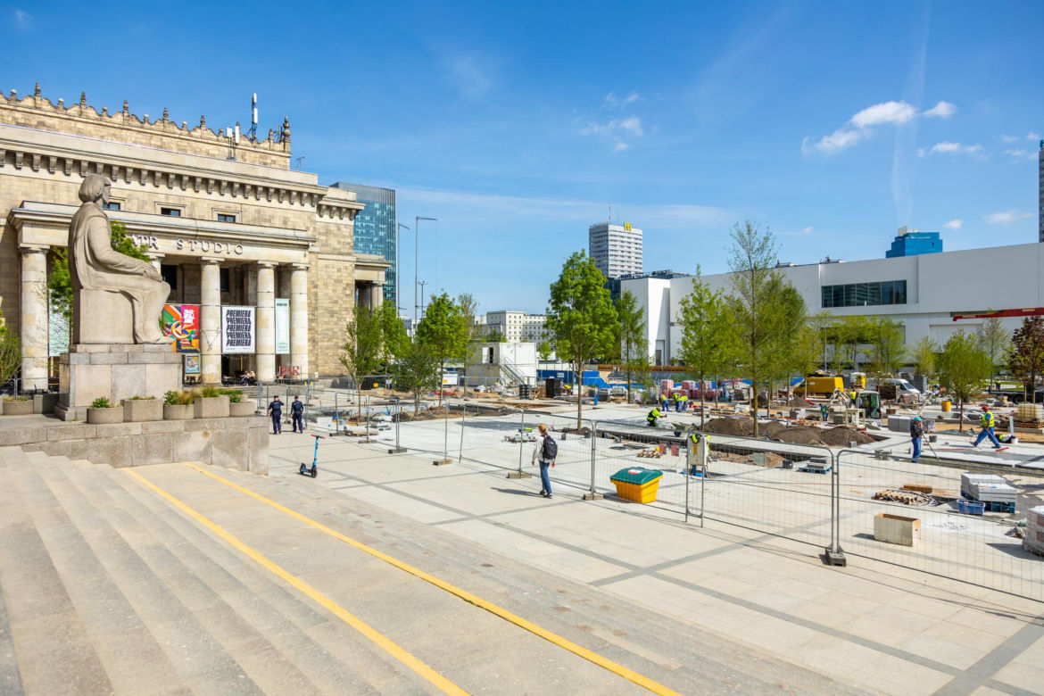 Plac Centralny w Warszawie pod koniec budowy
