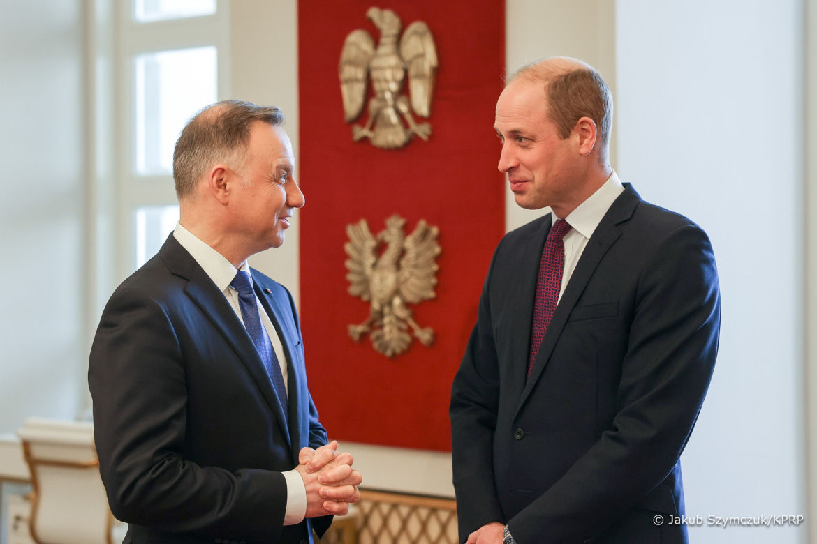 Książę William spotkał się z prezydentem Andrzejem Dudą. Rozmawiali o wojnie w Ukrainie