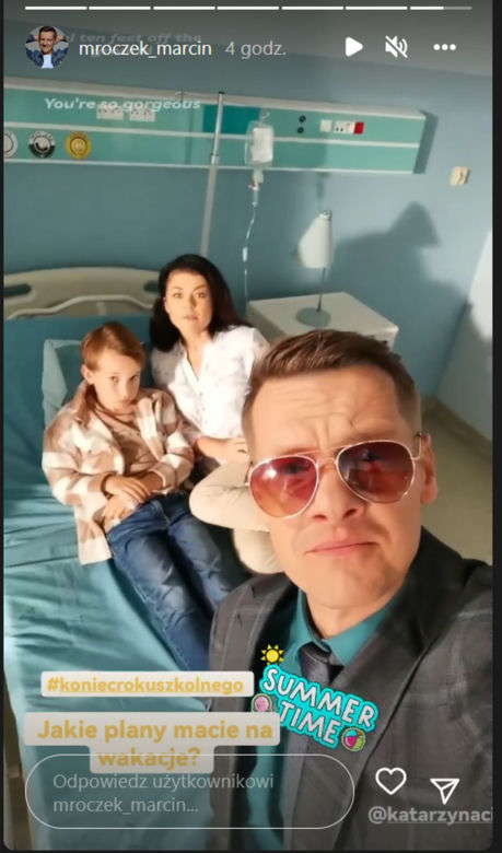 M jak miłość na planie. Misiek (Aleksander Bożyk), Kinga (Katarzyna Cichopek), Piotrek (Marcin Mroczek)