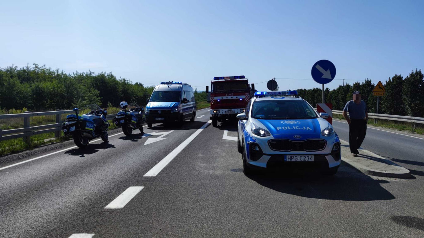 Wypadek na DW 975 w Dębinie Łętowskiej