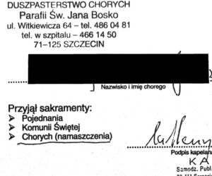 Jerzy R. ze Szczecina: Pozwałem szpital za ostatnie namaszczenie