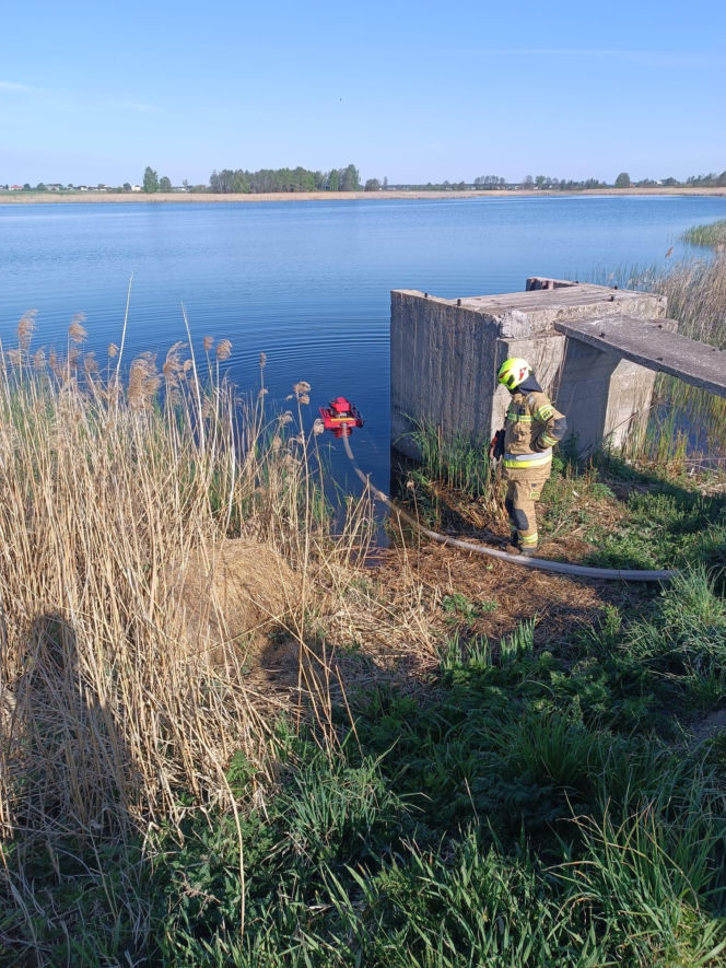 Pożar trzcinowisk pod Łukowem