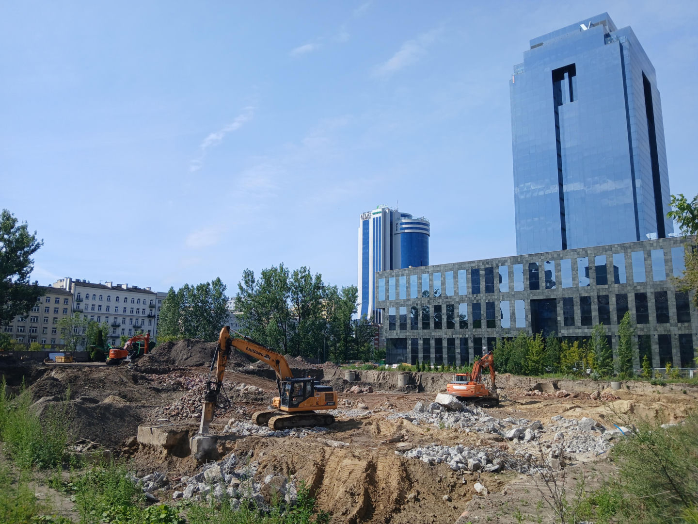 Porządkowanie terenu przy ul. Chmielnej 75 w Warszawie