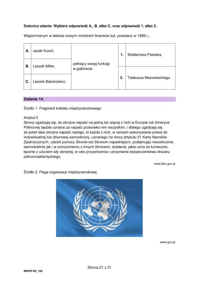 Próbna matura 2026: WOS. Arkusze CKE, pytania i odpowiedzi z WOS-u [16.01.2026]