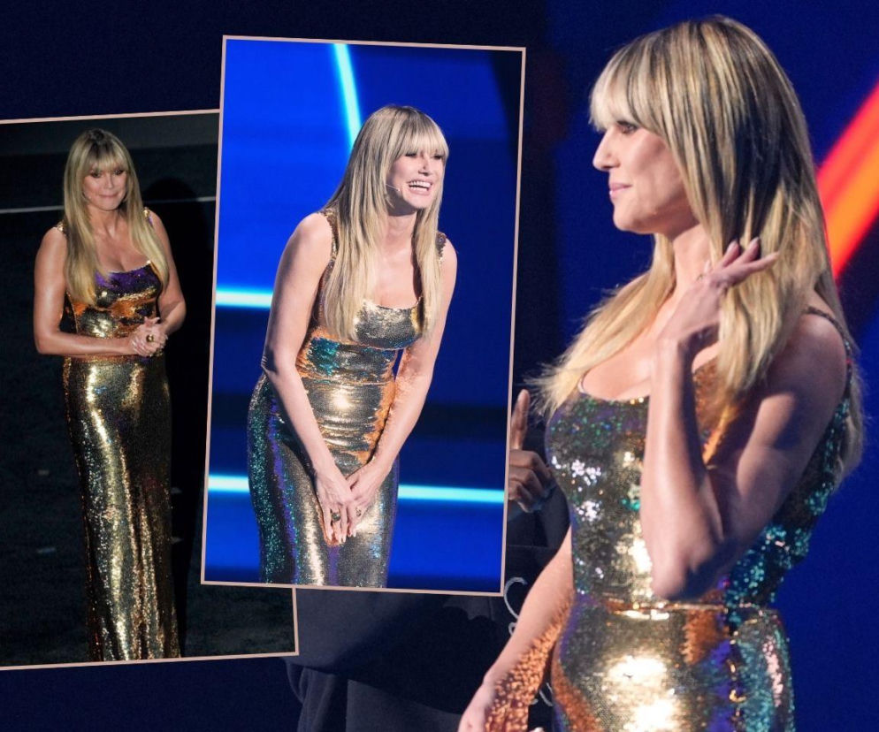 Heidi Klum niczym złota statuetka na ceremonii. 52-latka kradła wszystkie spojrzenia!