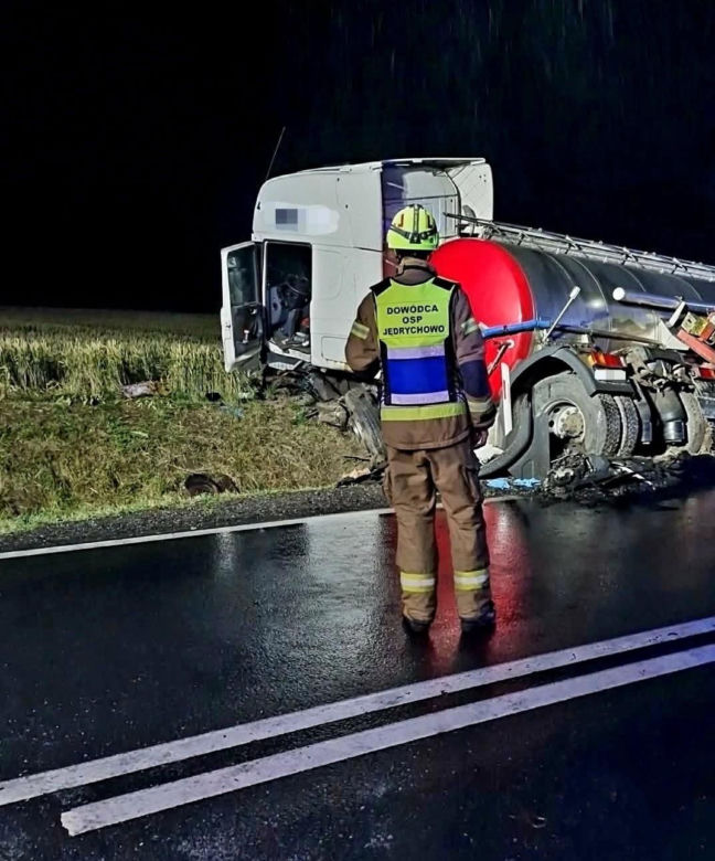 Tragiczny wypadek na DK 16 w Jędrychowie