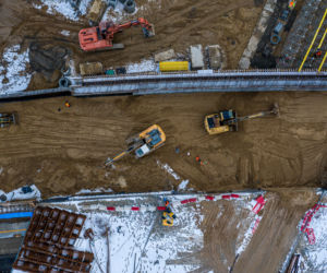 Budowa węzła Łękno - luty 2021