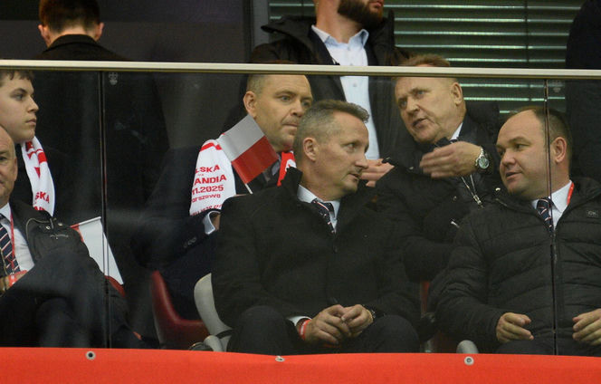 Karol Nawrocki na meczu Polska - Holandia