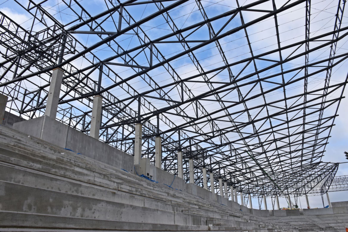Budowa stadionu w Szczecinie - luty 2020