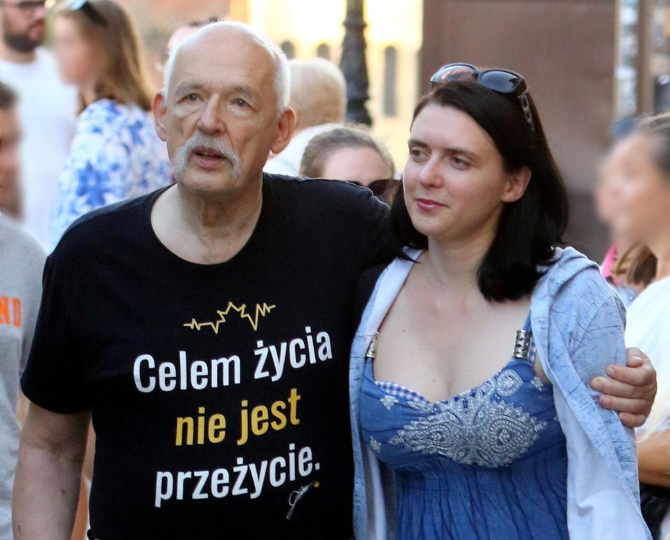 Janusz Korwin-Mikke z żoną