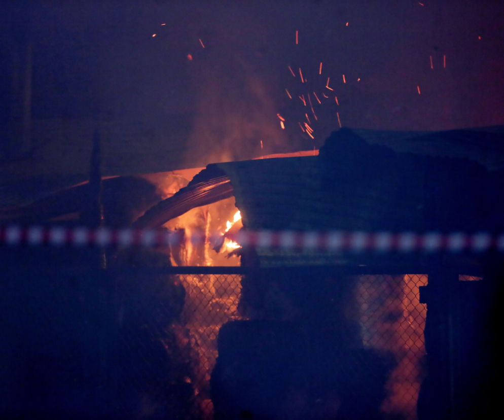 Pożar hali w Kętach