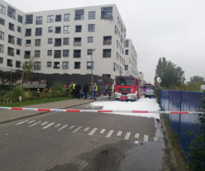 Pożar aut w garażu podziemnym przy ul.Górczewskiej w Warszawie