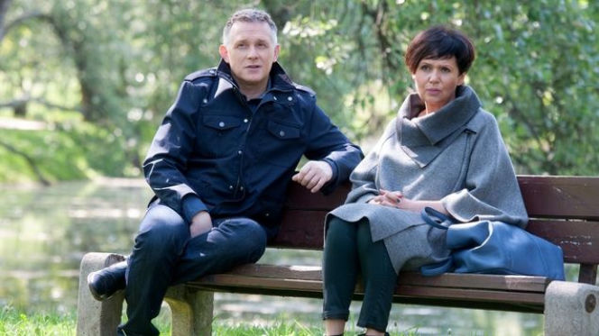M jak miłość odc. 1235. Marysia (Małgorzata Pieńkowska), Artur (Robert Moskwa)