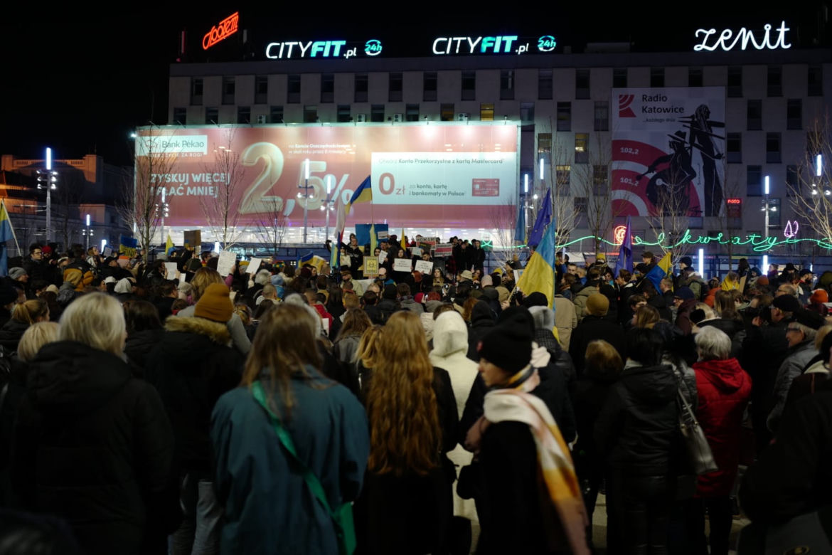 Wojna na Ukrainie. Protest w Katowicach [ZDJĘCIA]