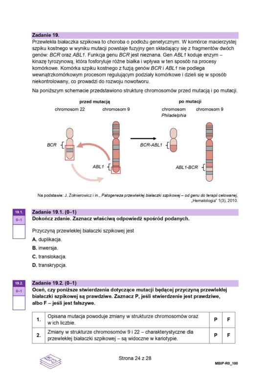 Biologia arkusze MATURA 2024 rozszerzenie FORMUŁA 2023