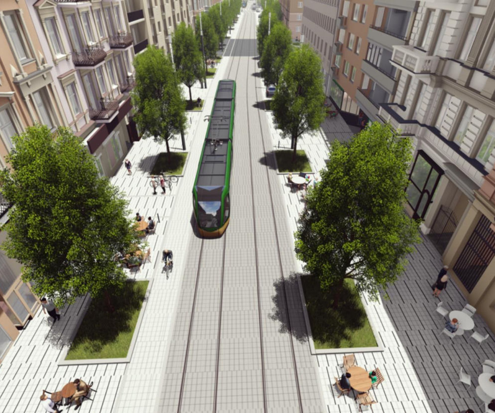 Wizualizacja tramwaju na ulicy Ratajczaka