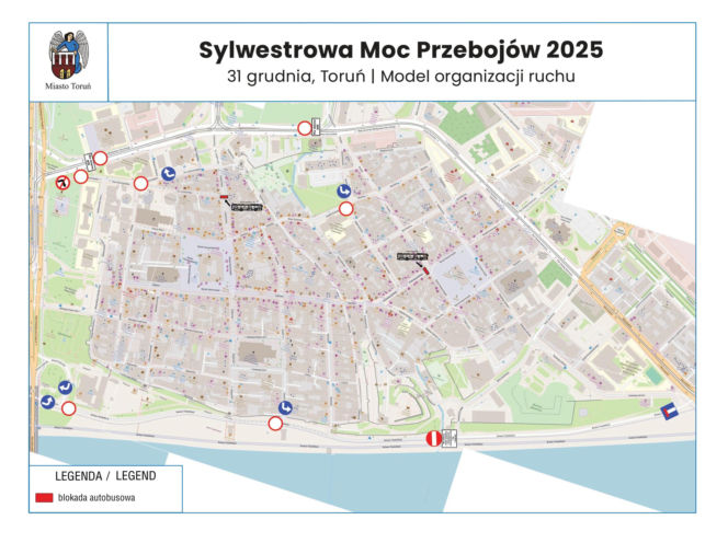 Sylwestrowa Moc Przebojów 2025/26 w Toruniu: Informacje organizacyjne