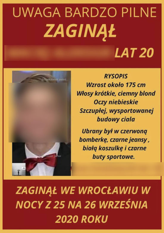 Tragiczna śmierć Maćka. Pojechał na dyskotekę do Wrocławia i zaginął. Po tygodniu koszmarna prawda wyszła na jaw